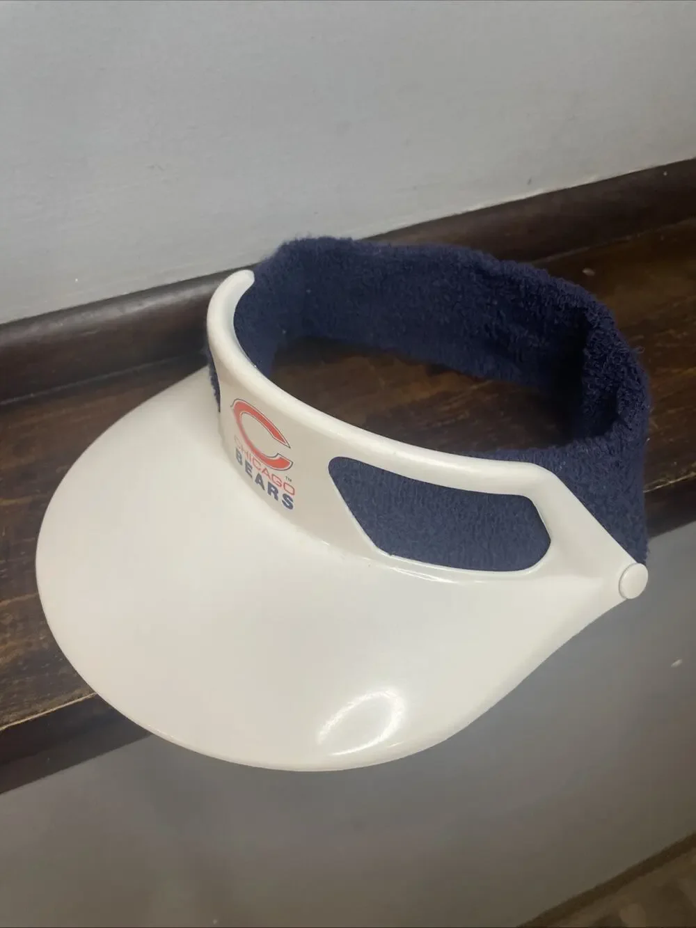 Vintage Chicago Bears Blue & White Staco Visor Jim McMahon Style 80s Bears